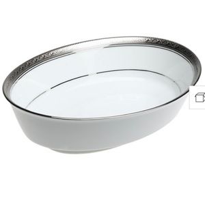 noritake crestwood platinum vegetable oval serving bowl